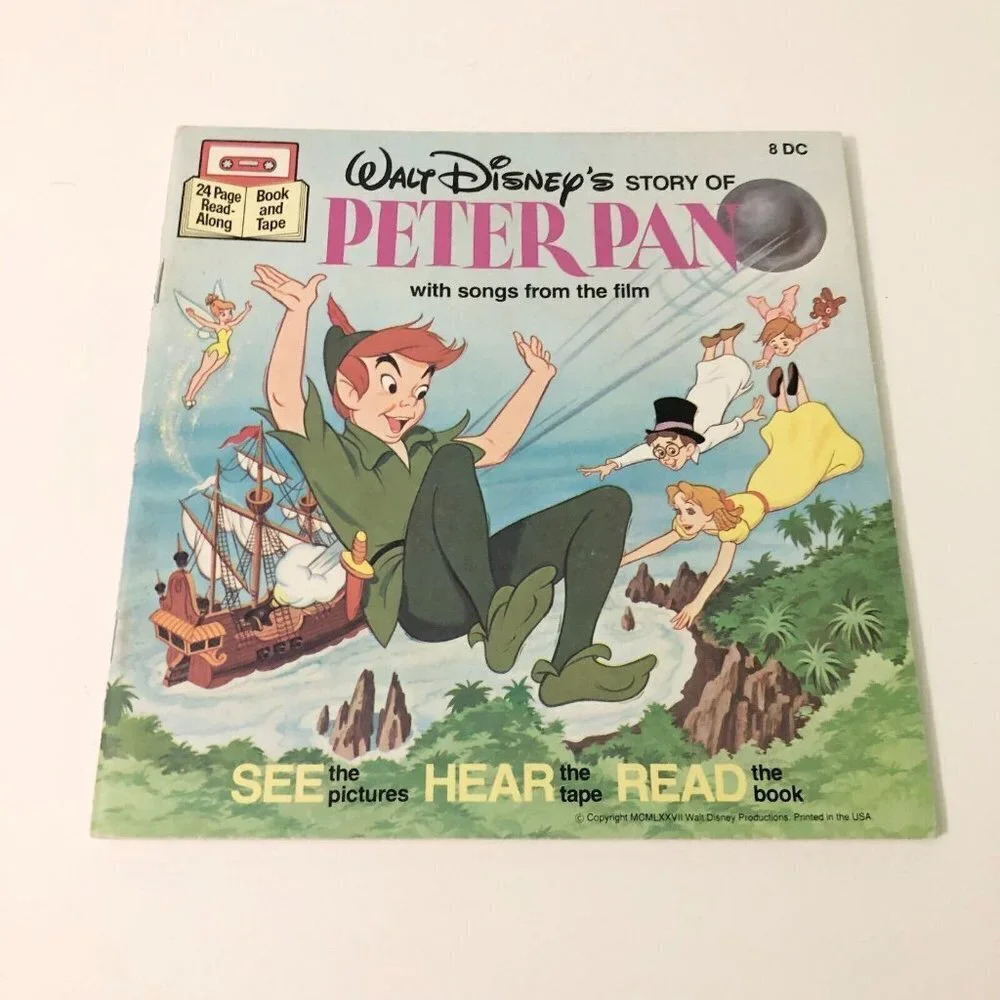 Vtg 1977 Walt Disneys Story of Peter Pan Book Only No Tape